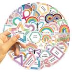 Calming Breathing Exercise Stickers - 100 Pack