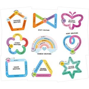 9-Piece Breathing Posters for Kids' Calm Corner