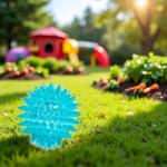 Blue Spiky Massage Ball for Stress Relief and Recovery