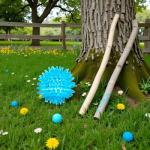 Blue Spiky Massage Ball for Stress Relief and Recovery