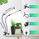 Indoor Plant Grow Lights with Timer and Clip