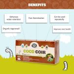 100% Natural Coconut Coir Compost Brick 9L