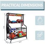 3-Tier Sports Equipment Organizer with Rolling Cart