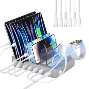 SooPii 6-Port USB Charging Station with Cables