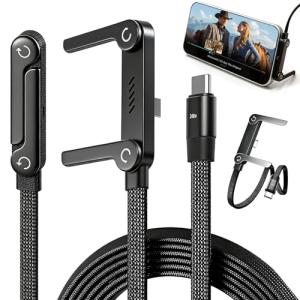 2-in-1 Fast Charging Cable with Phone Stand
