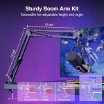 FIFINE Gaming Microphone Kit with RGB Controls