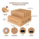 Yisen 5-Port Charging Station for Phones and Tablets