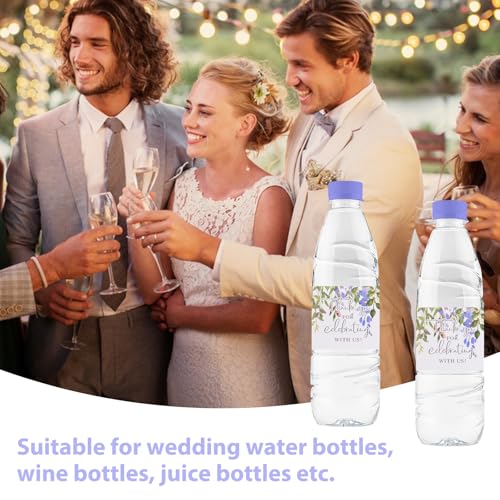 Purple Floral Bottle Labels for Weddings and Parties