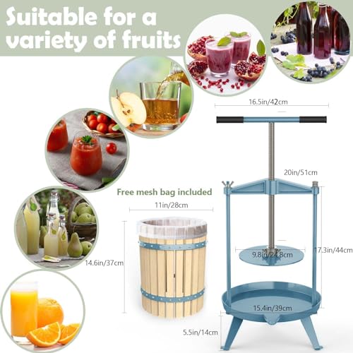 SQUEEZE Master Vintage Wooden Cider Press 18L