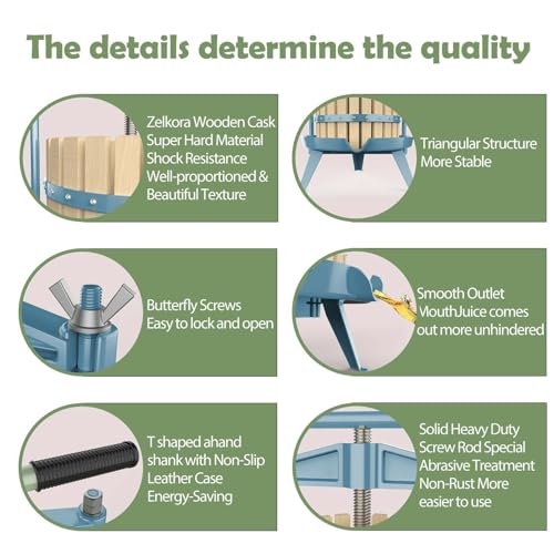 SQUEEZE Master Vintage Wooden Cider Press 18L