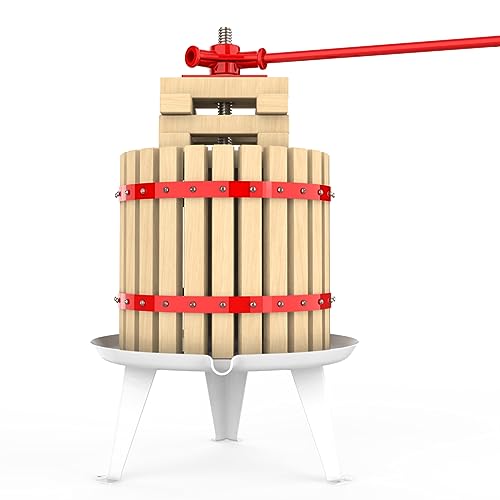 Ejwox Wooden Wine and Fruit Press, 3.2 Gallon