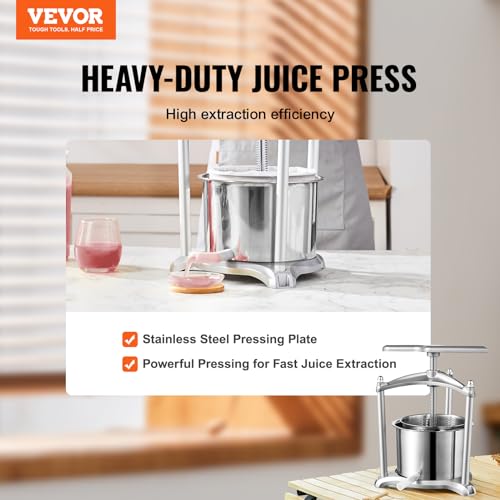 Manual Fruit Wine Press with Stainless Steel Barrels
