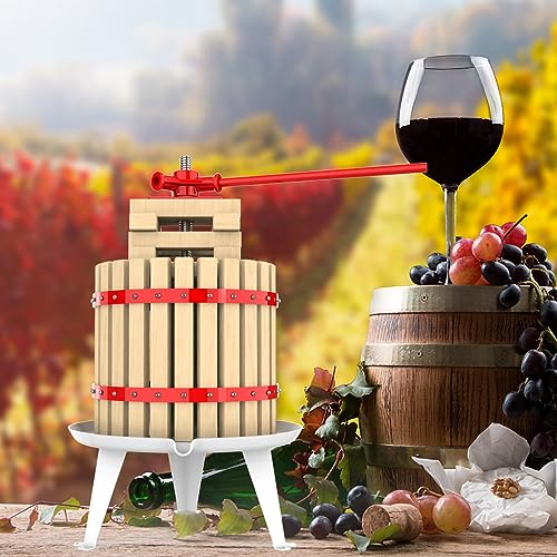 Ejwox Wooden Wine and Fruit Press, 3.2 Gallon