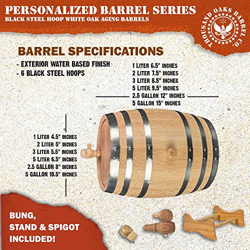Personalized Oak Barrel 5 Liters - Brown Design