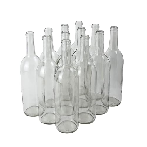 FastRack 750ml Empty Bordeaux Wine Bottles - 12 Pack