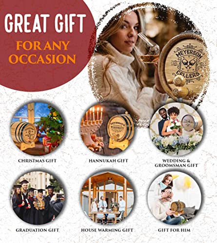 1 Gallon Oak Aging Barrel for Whiskey & Cocktails