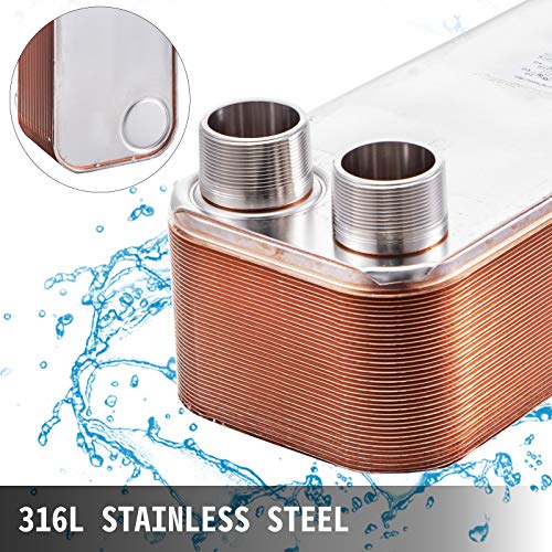 BestEquip 40 Plate Stainless Steel Beer Wort Chiller