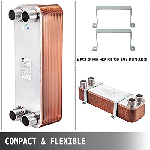 BestEquip 40 Plate Stainless Steel Beer Wort Chiller