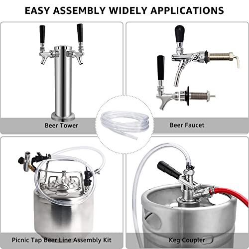 Beer Line Vinyl Tubing Replacement Kit with Clamps