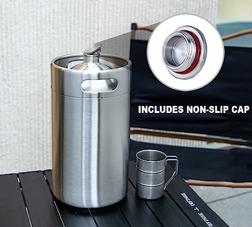 Pressurized Mini Keg Growler with Adjustable Faucet