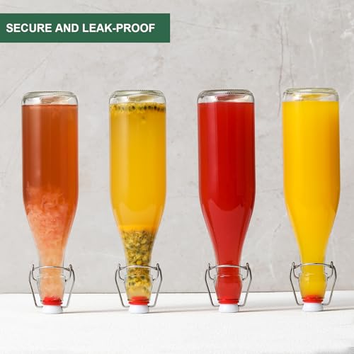 8 Pack 16 Oz Flip Top Glass Bottles