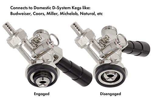 Kegco D System Black Keg Coupler