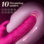 App-Controlled Thrusting Rabbit Vibrator with 10 Modes