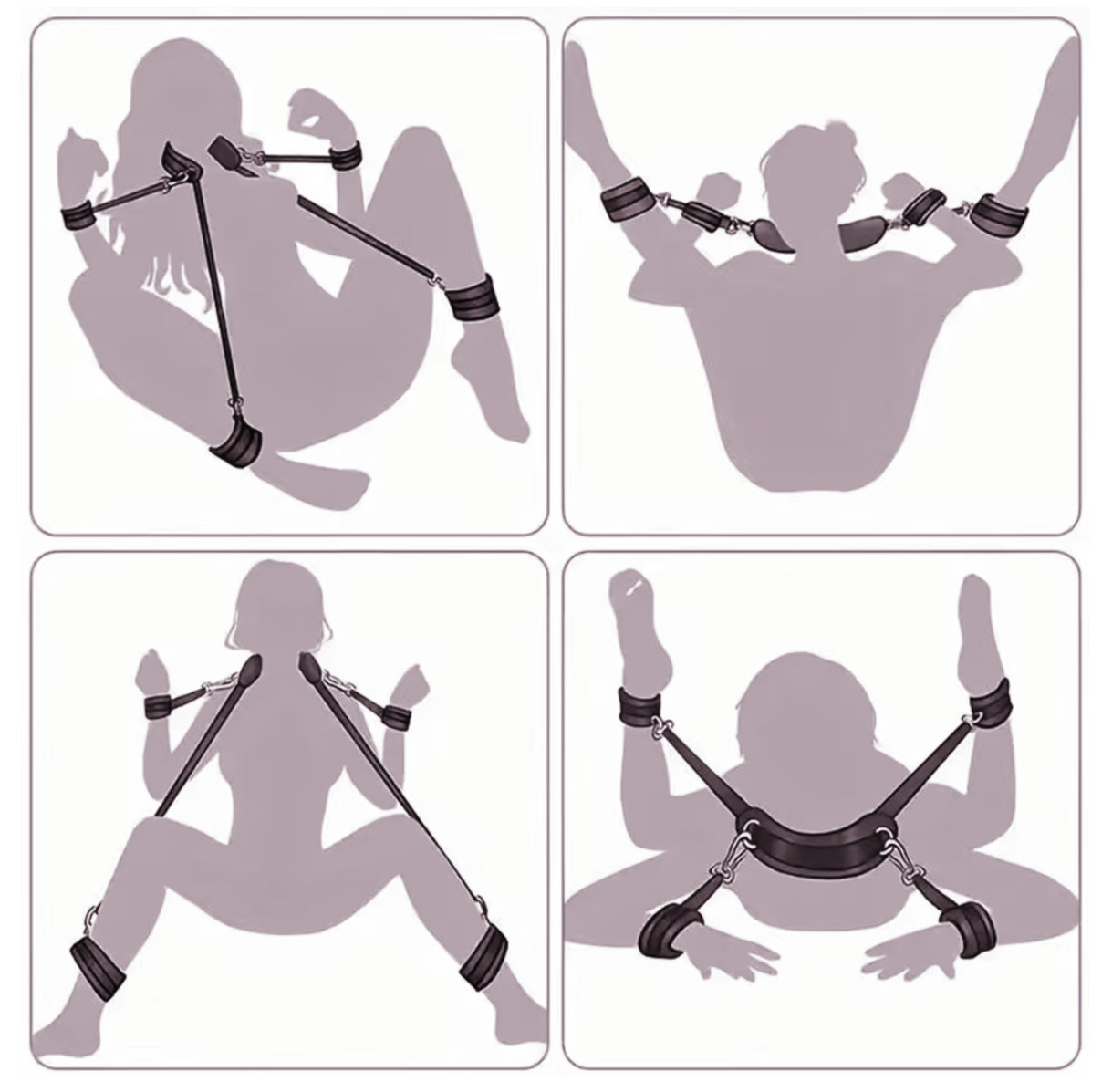 Couples Bed Bondage Set with Cuffs
