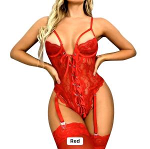 Sexy Transparent Babydoll Lingerie with Garter