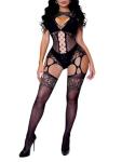Plus Size Crotchless Fishnet Bodystocking for Women