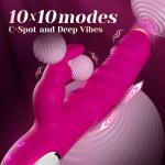 App-Controlled Thrusting Rabbit Vibrator with 10 Modes