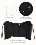 Black Lace-Up Overbust Corset for Women - Size S