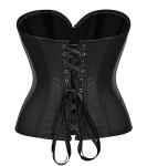 Faux Leather Corset Top for Women - Black
