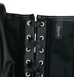 Faux Leather Corset Top for Women - Black