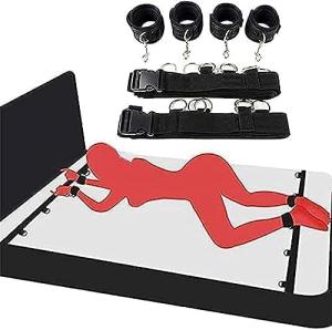 BDSM Bed Bondage Kit with Handcuffs and Straps