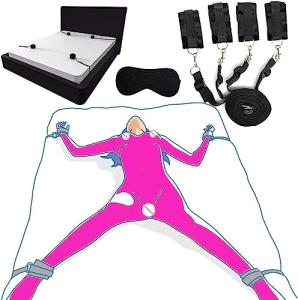 Couples Bondage Kit with Bed Restraints and Cuffs