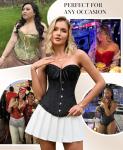 Black Lace-Up Overbust Corset for Women - Size S