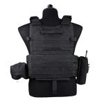OAREA Black 600D Nylon Tactical Vest for Airsoft