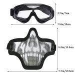 AOUTACC Steel Mesh Airsoft Mask and Goggles Set