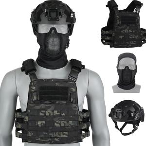 Tactical Vest Set with Helmet and Face Mask