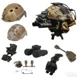 Tactical FAST Helmet Set with Headset and Binoculars
