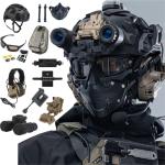 Tactical Airsoft Helmet with Goggles and Light