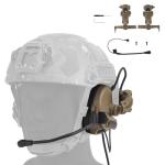 Tactical Helmet with Headset, NVG & Camo Cover