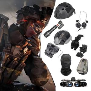 Full Face Tactical Airsoft Helmet Set with Accessories