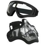 AOUTACC Steel Mesh Airsoft Mask and Goggles Set