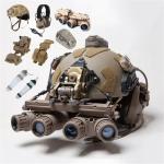 Tactical Airsoft Helmet Set with Accessories and Night Vision