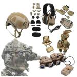 Tactical Airsoft Helmet with Headset and Lights