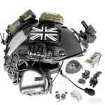 Tactical Airsoft Helmet Set with Headphones and Light