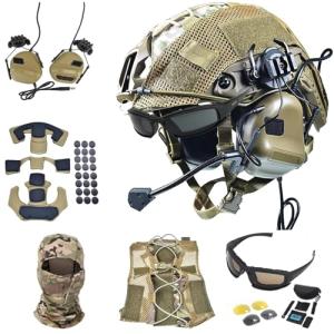 Tactical Airsoft Fast Helmet with Goggles & Pads