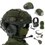 Tactical FAST Helmet Set with Headset and Goggles